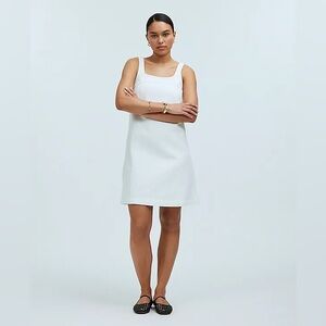 NWT Madewell Denim A-Line Sleeveless Mini Dress - 6 - Tile White